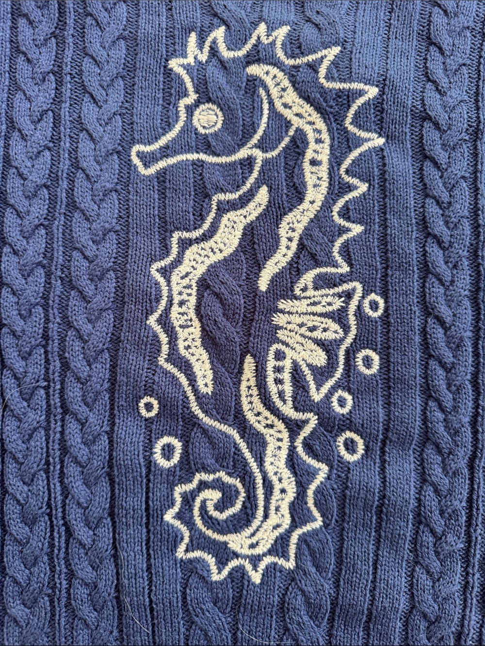 NWT navy blue Seahorse Celandine sweater from Anthropologie - large - Picture 5 of 9
